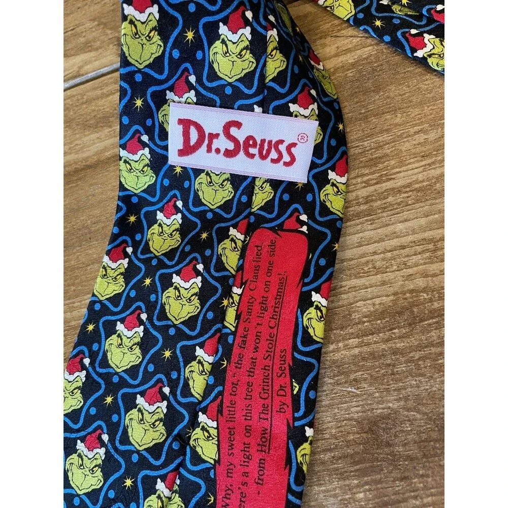 Dr Seuss The Grinch Who Stole Christmas 100% Silk Necktie